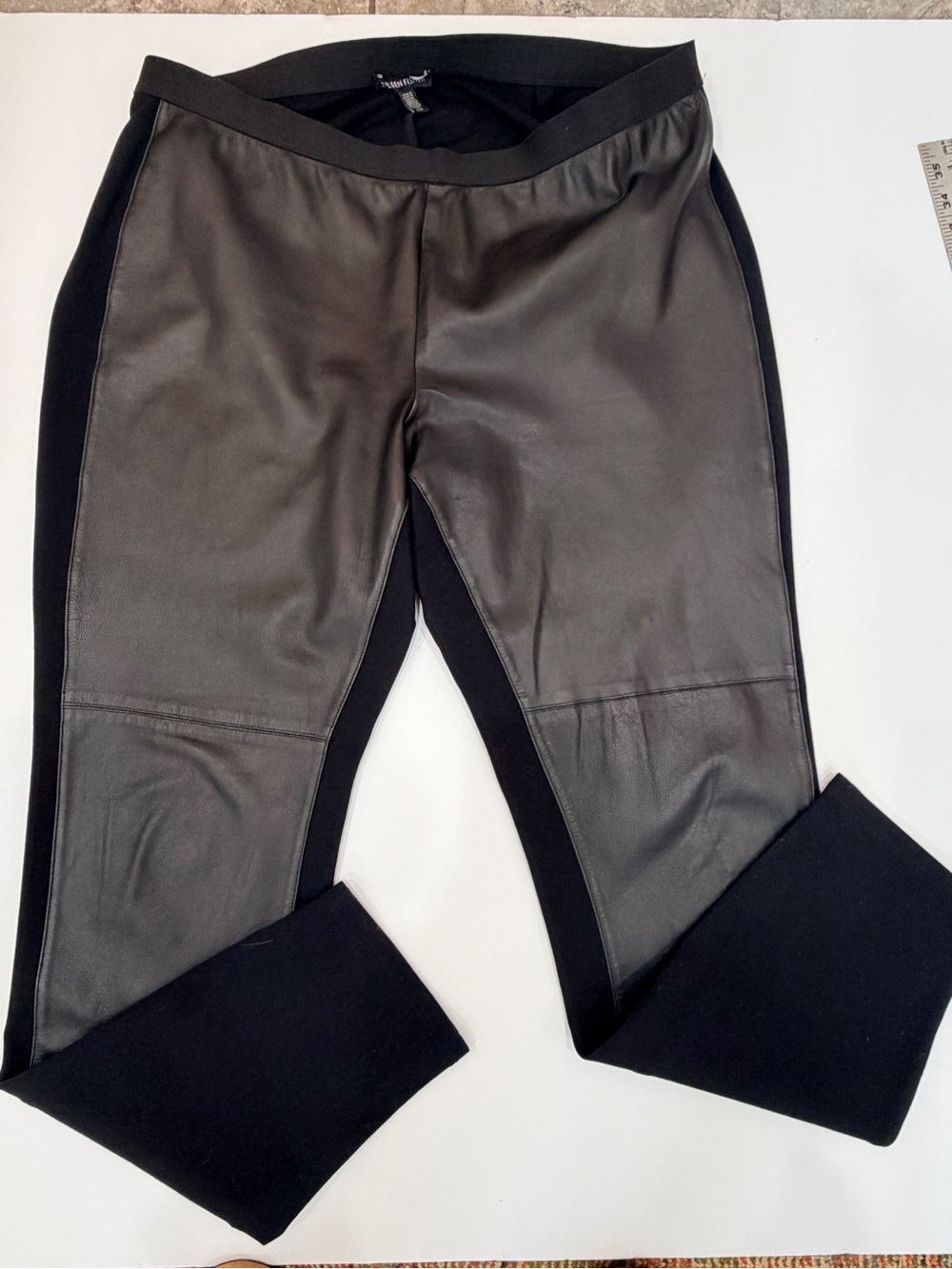 Eileen Fisher Black Leather Panel Pants, stunning!